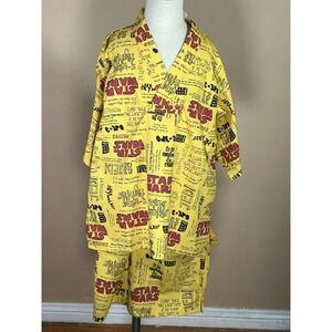 Kids Star Wars Pajama‎ Set Yellow All Over Print Sleepwear Size Japan 140 US 10